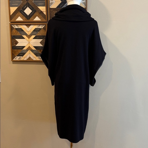 Vintage Ralph Lauren Black Cape Sleeve Cowl Neck Slouchy Sweater Dress sz Small - Picture 6 of 10